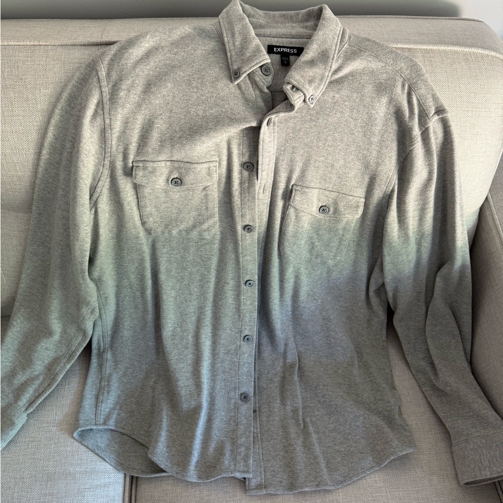 Express Heather Gray Casual Shirt